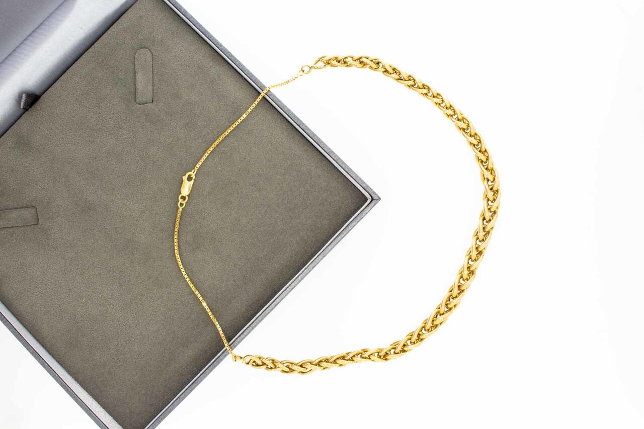 Vossenstaart ketting 18 Karaat goud - 46 cm