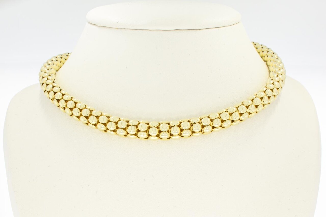 Popcorn ketting 14 Karaat goud - 46,5 cm