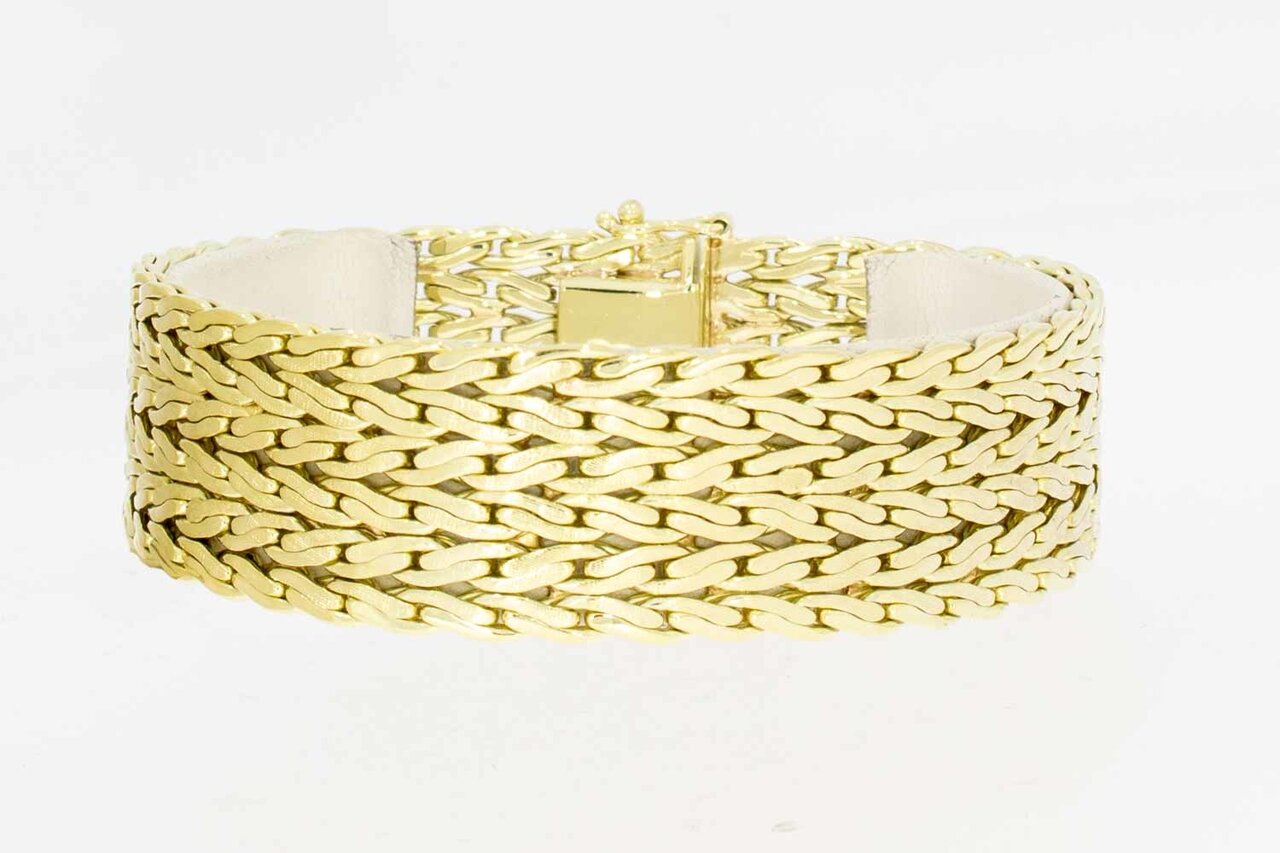 gevlochten armband 14 Karaat  goud - 19,9 cm