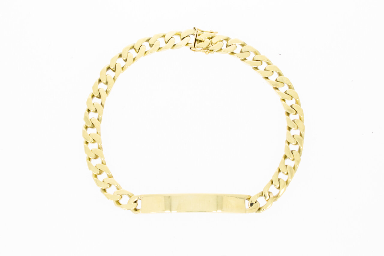 Plaat Armband 14  karaat goud - 24,5 cm