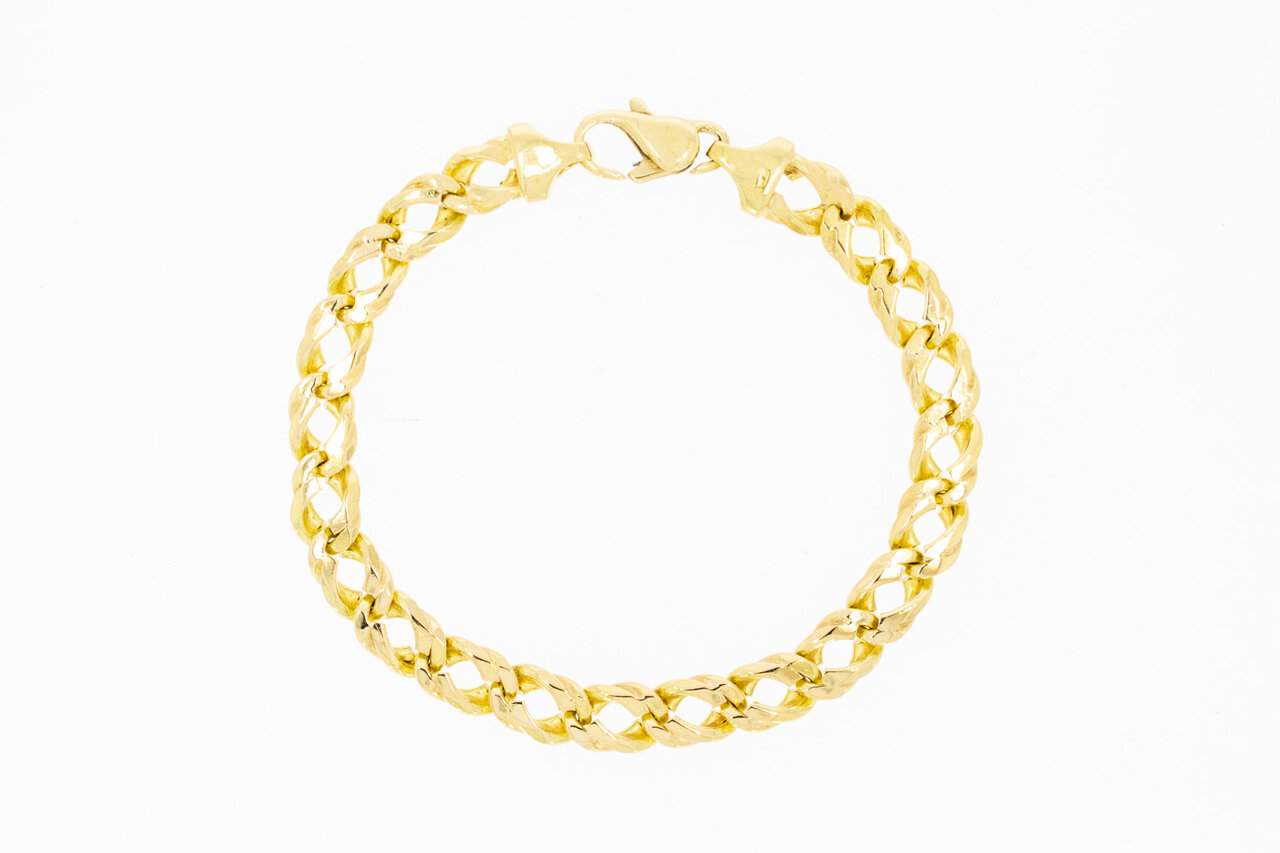 Gourmet armband 14 Karaat goud - 23,1 cm