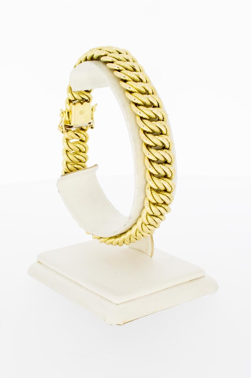 Gevlochten 18 Karaat goud armband - 21 cm