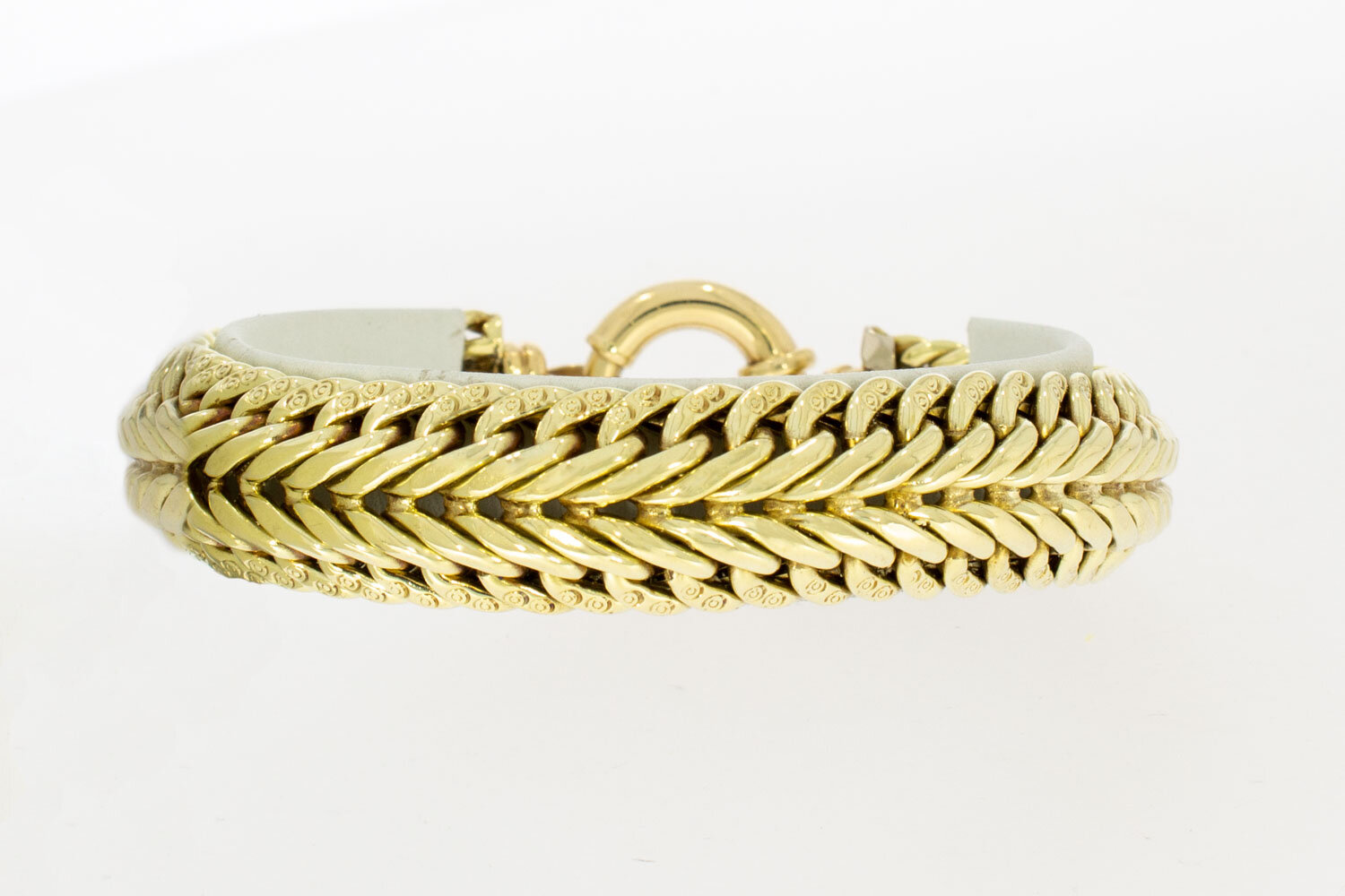 Gevlochten 14 Karaat goud armband - 22,2 cm