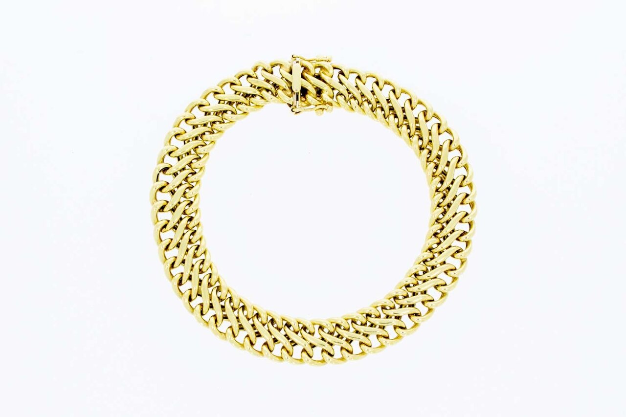 Gevlochten armband 14 Karaat goud - 20 cm