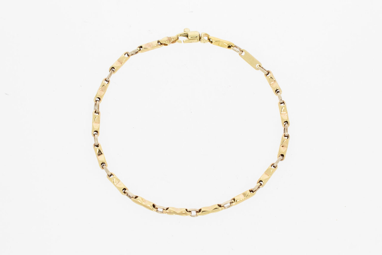  bicolor armband 14 Karaat goud - 20,3 cm
