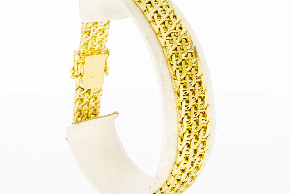 14 Karaat gevlochten armband - 19,8 cm