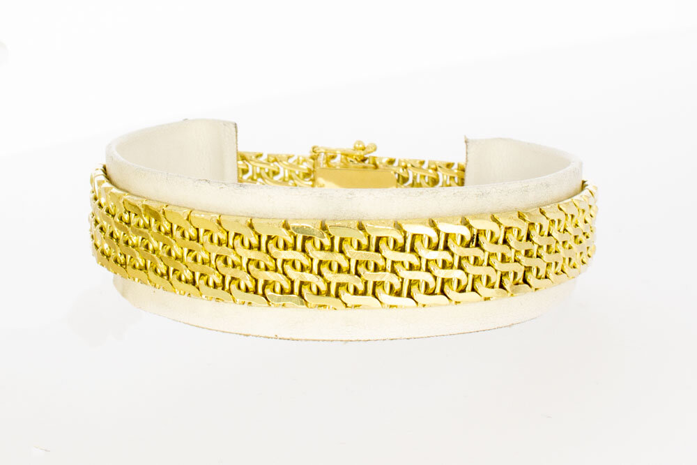 14 Karaat gevlochten armband - 19,8 cm