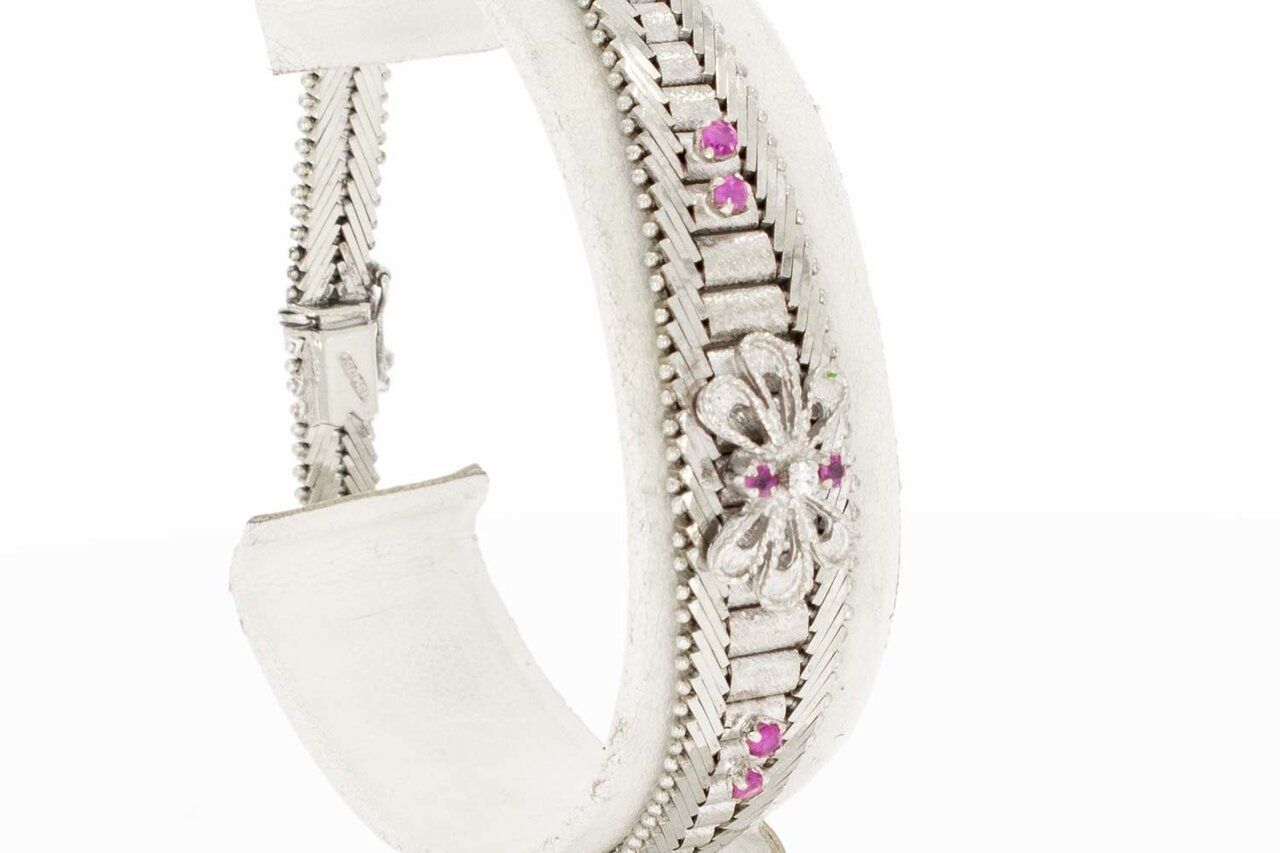 18 Karaat witgouden dames armband - 19,3 cm