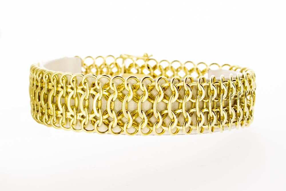 14 Karaat gevlochten armband - 22 cm
