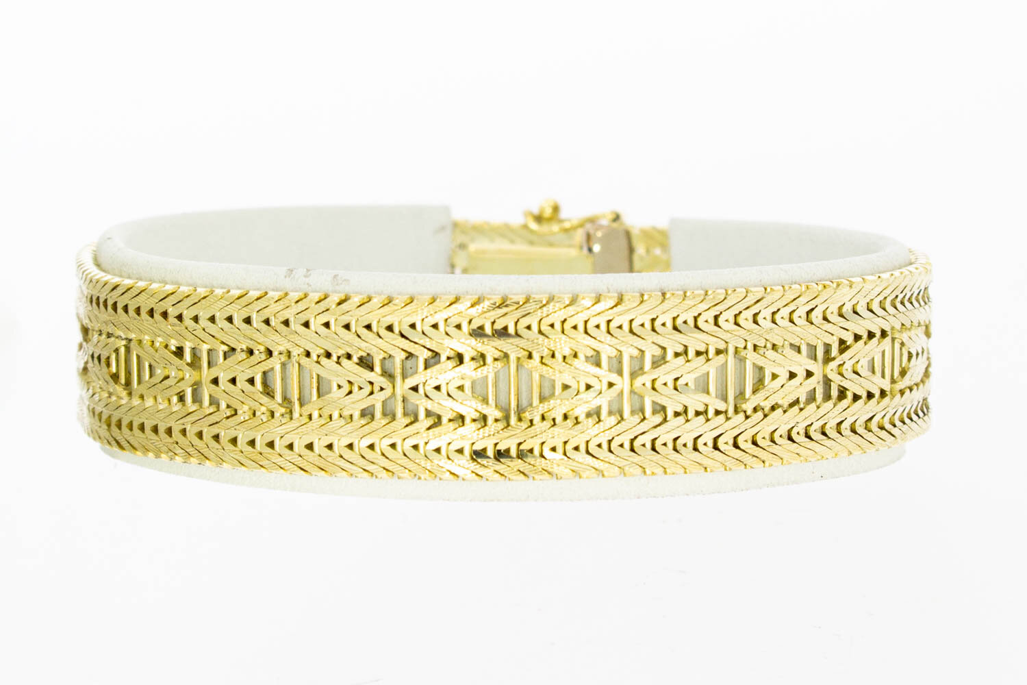 14 Karaat gevlochten dames armband - 17,6 cm