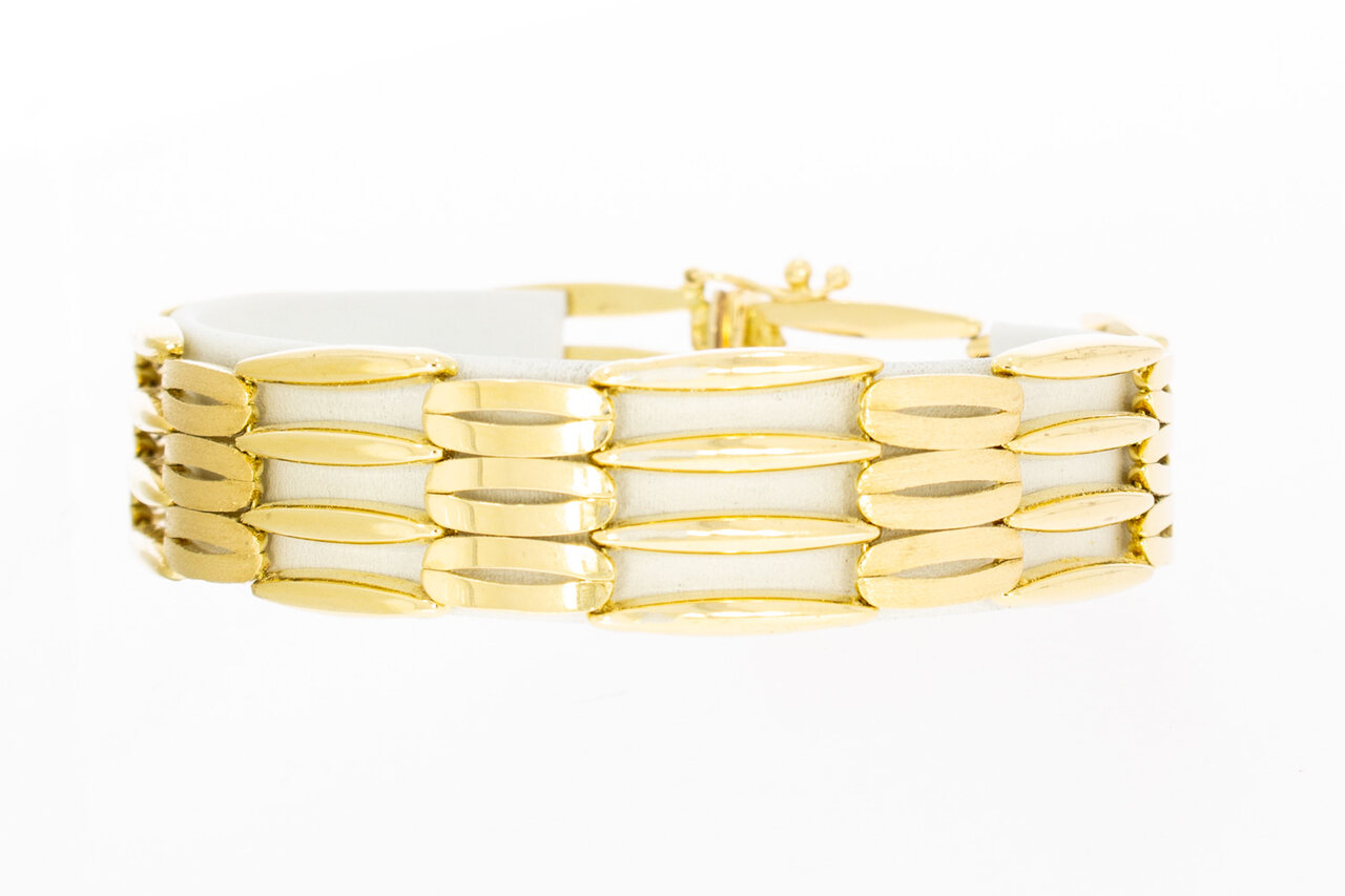 18 Karaat brede Staafjes armband - 20,1 cm