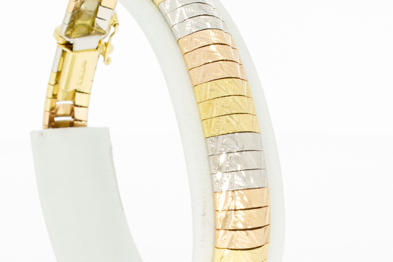 18 Karaat goud plaatjes armband - 19,3 cm