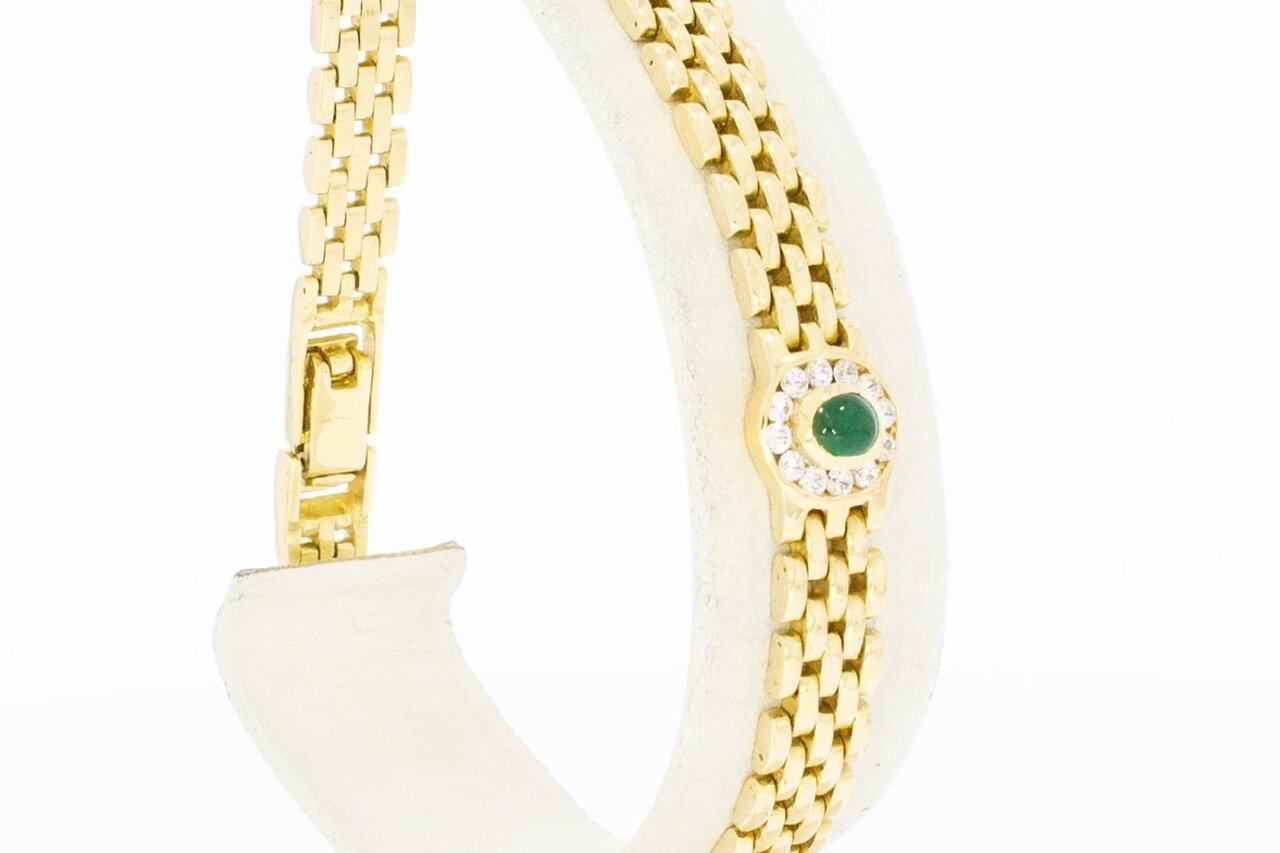 14 Karaat goud edelsteen armband - 20,6 cm