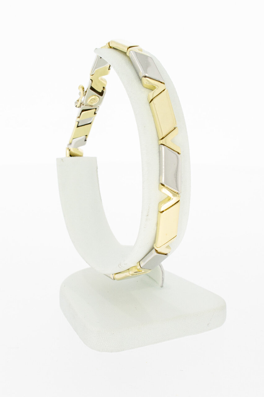 14 Karaat goud bicolor armband - 21,2 cm