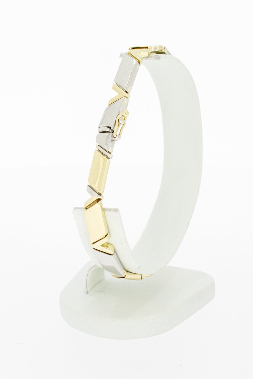 14 Karaat goud bicolor armband - 21,2 cm