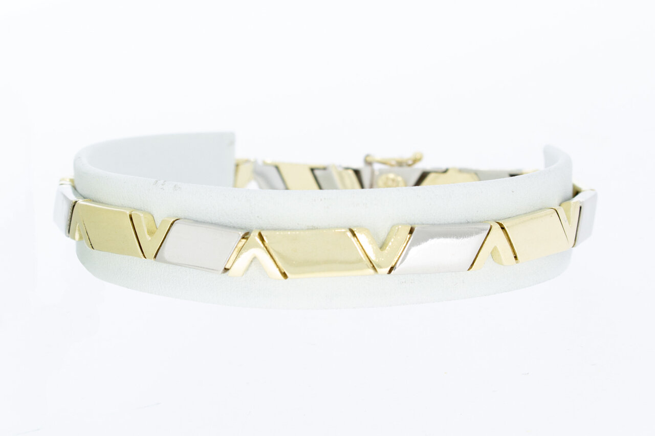 14 Karaat goud bicolor armband - 21,2 cm
