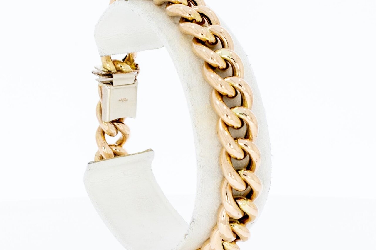 14 Karaat rose gouden Gourmet armband - 20 cm