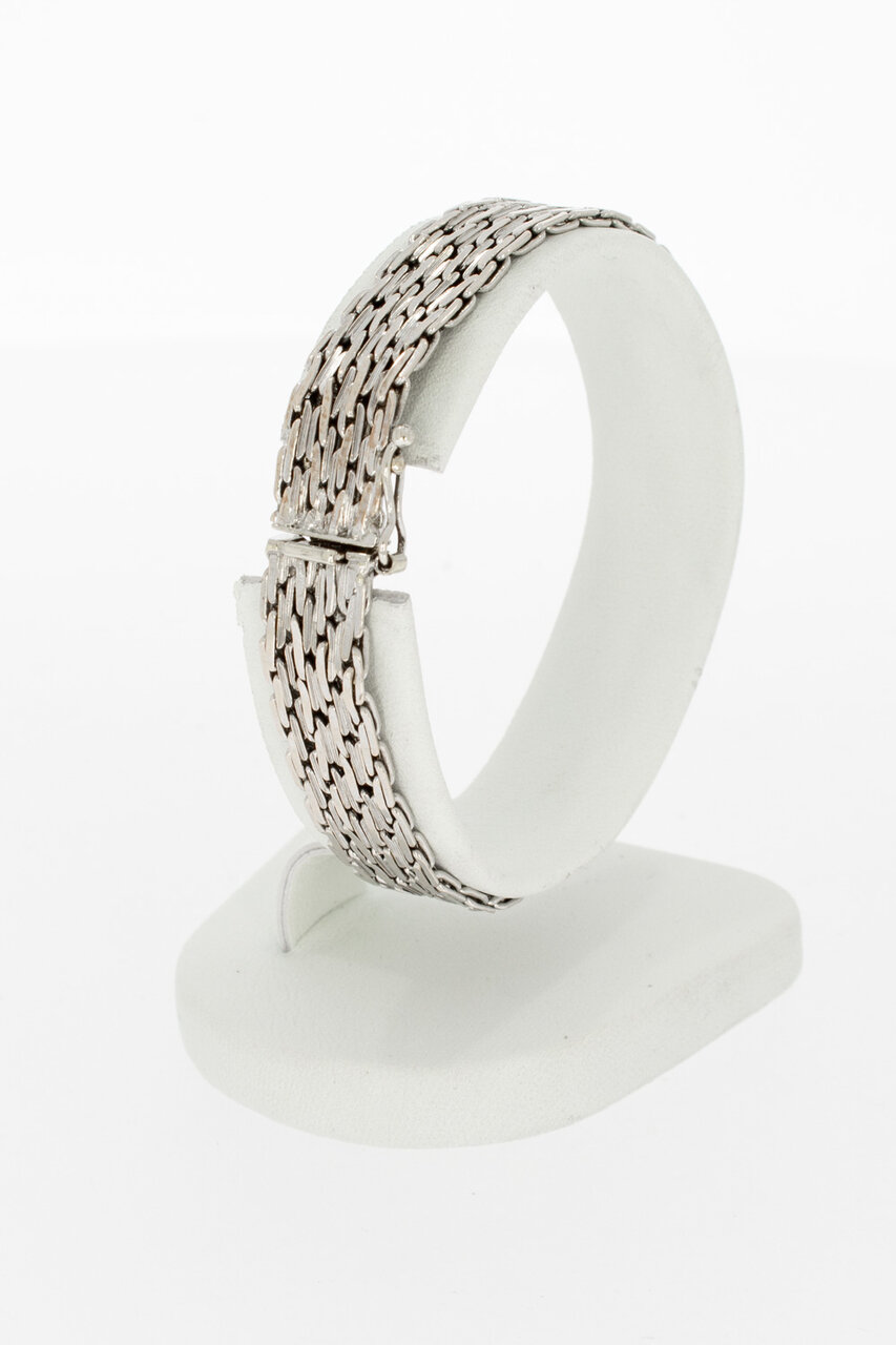 14 Karaat gevlochten dames armband - 16,9 cm