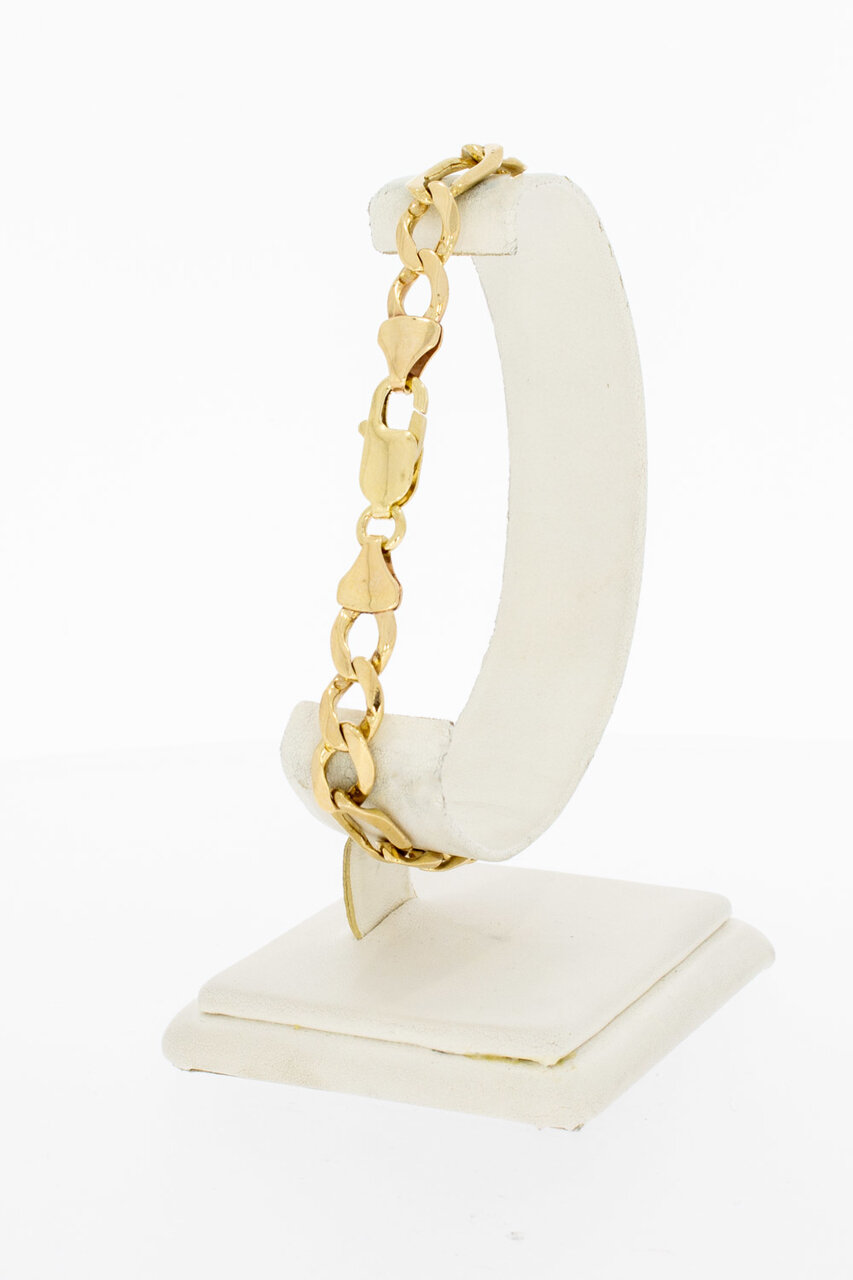 Gouden Figaro armband 14 Karaat - 21,9 cm