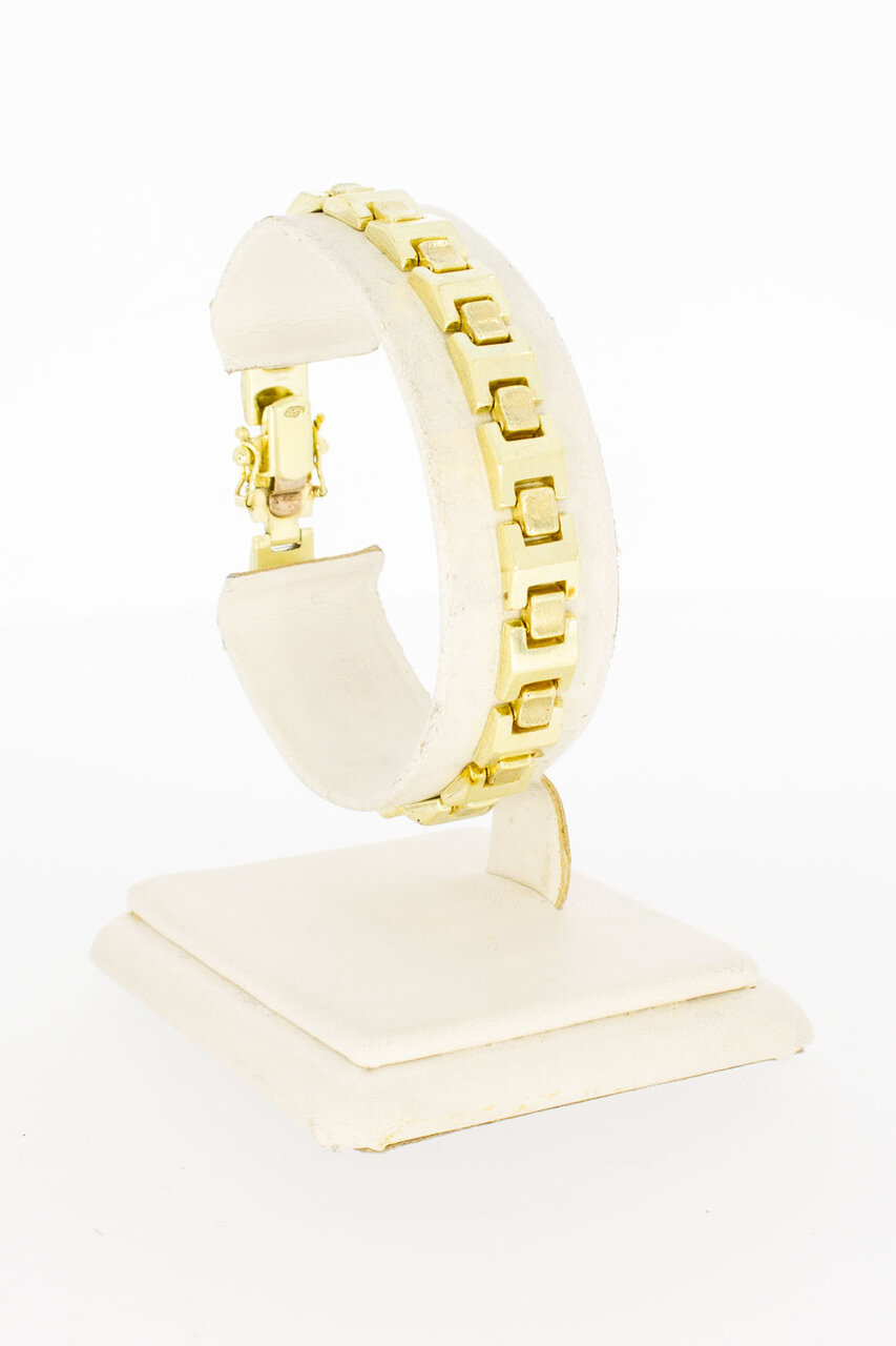 14 Karaat gouden schakelarmband - 18,5 cm