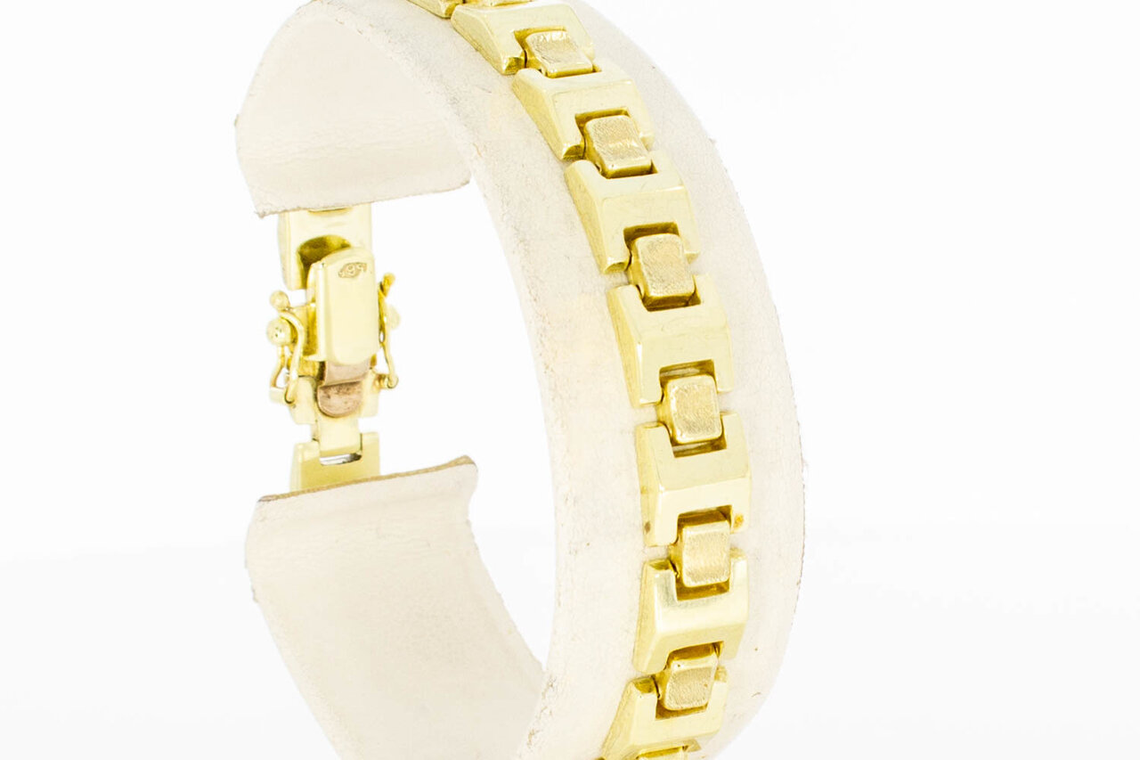 14 Karaat gouden schakelarmband - 18,5 cm