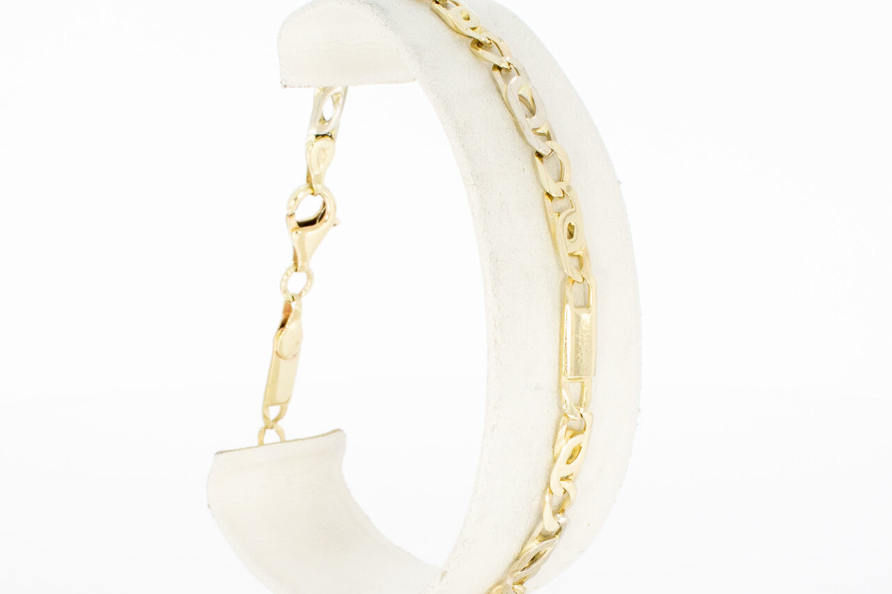 14 karaat Valkoog schakelarmband - 21 cm