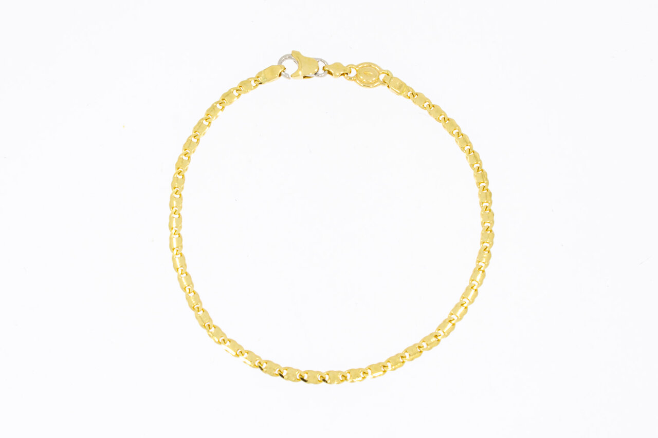 18 Karaat Valkoog schakelarmband - 19,5 cm