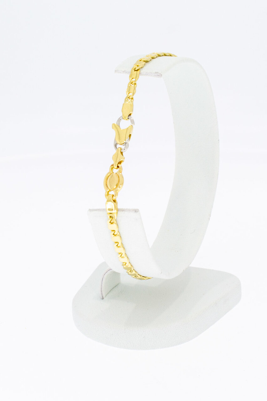 18 Karaat Valkoog schakelarmband - 19,5 cm