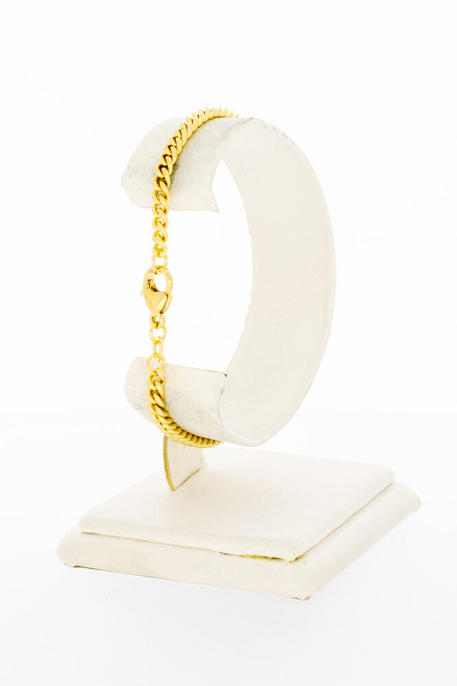 14 Karaat Gourmet schakelarmband - 19 cm