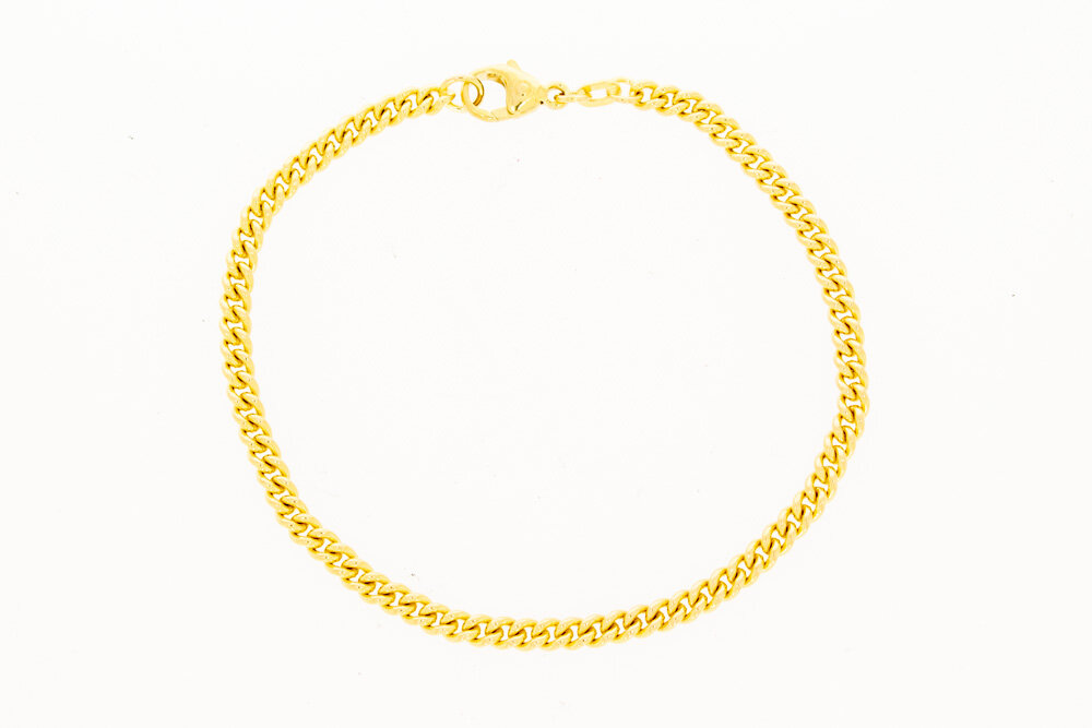 14 Karaat Gourmet schakelarmband - 19 cm