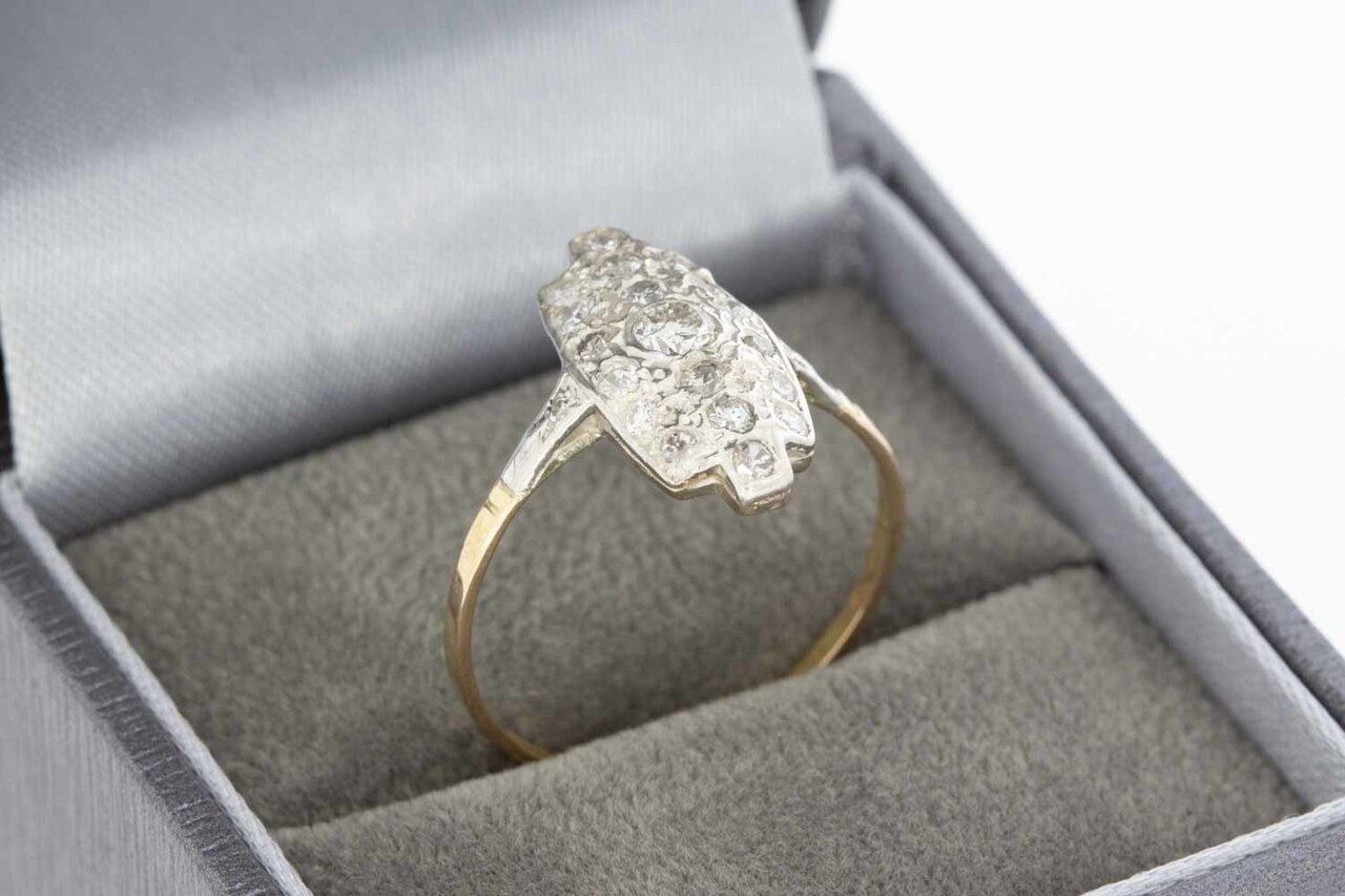 14 Karaat goud diamant ring - 18,5 mm