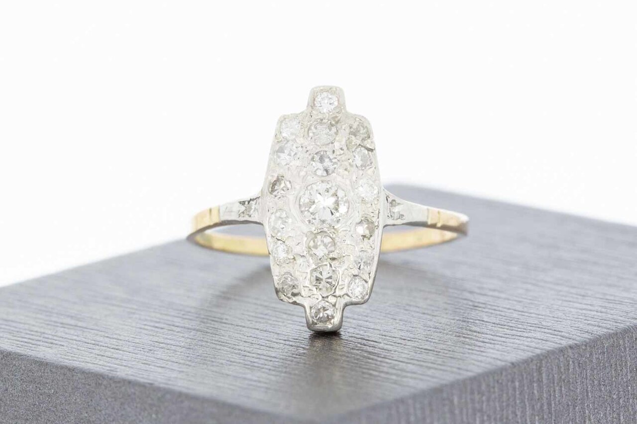 14 Karaat goud diamant ring - 18,5 mm