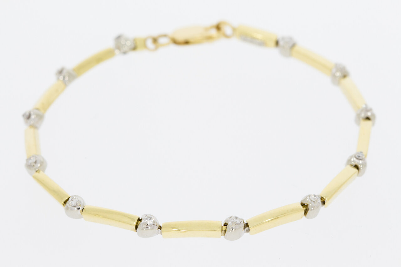 18 Karaat goud diamant Tennis - armband - 19 cm