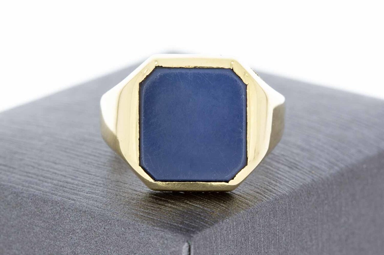 14 karaat Lagensteen Zegelring heen - 19,1 mm