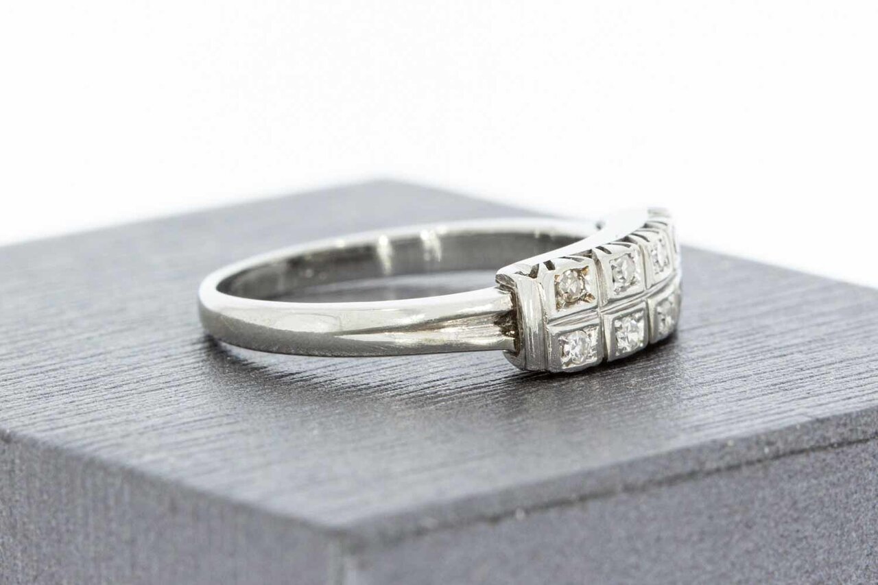 18 Karaat gouden diamant Bandring - 17,2 mm
