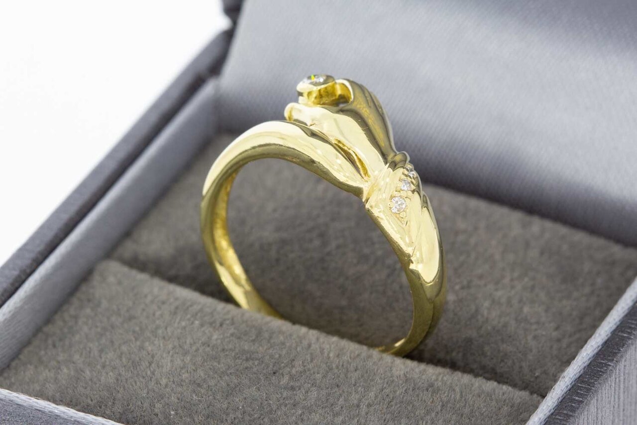 14 Karaat ring met Diamant - 17,4 mm