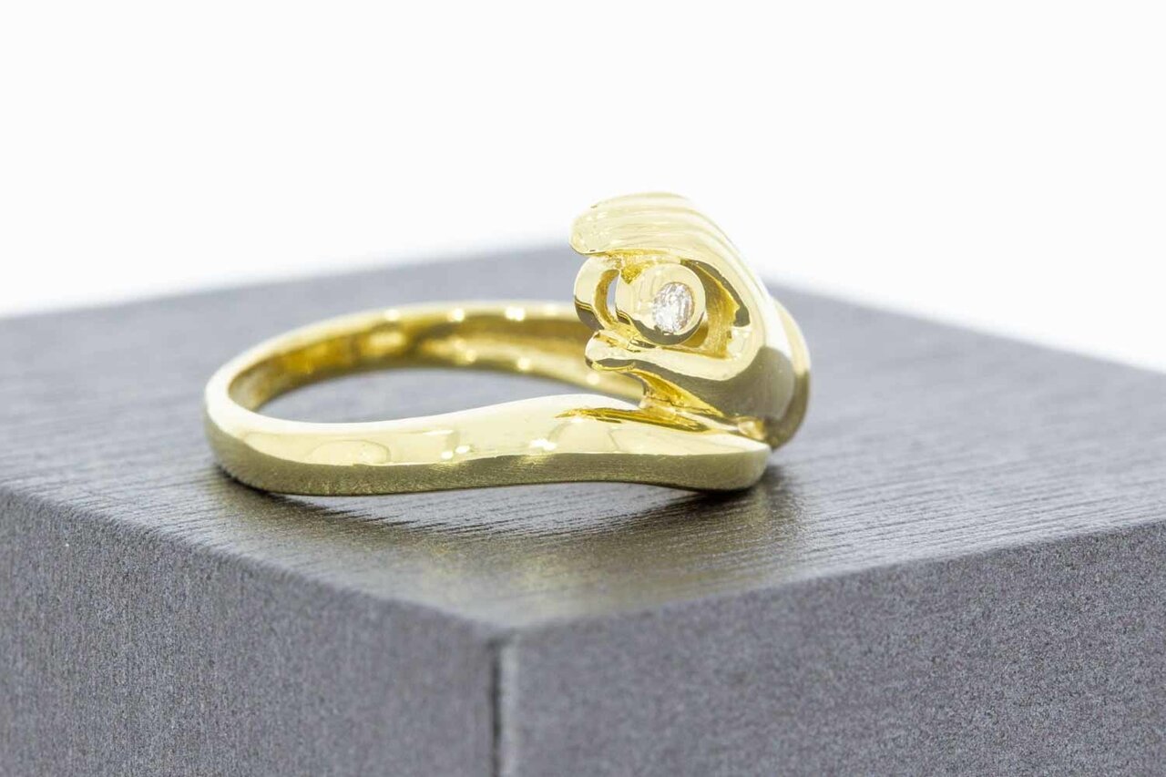 14 Karaat ring met Diamant - 17,4 mm