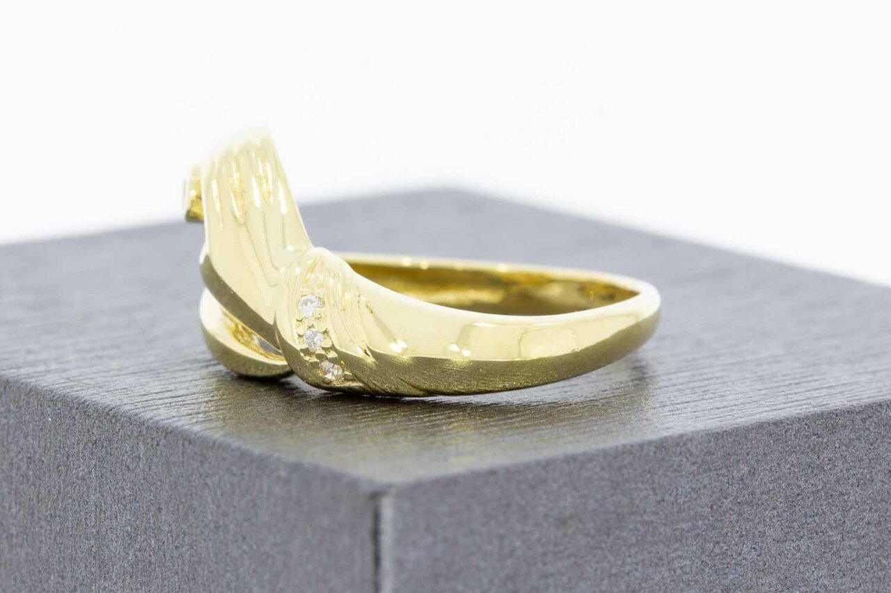 14 Karaat ring met Diamant - 17,4 mm