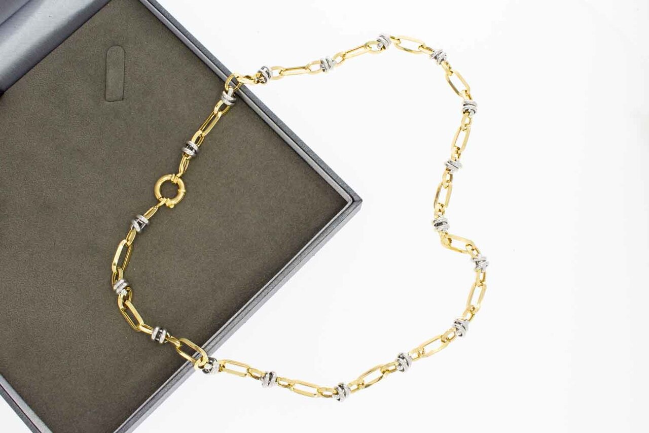 14 Karaat bicolor gouden Koningsketting - 56,2 cm