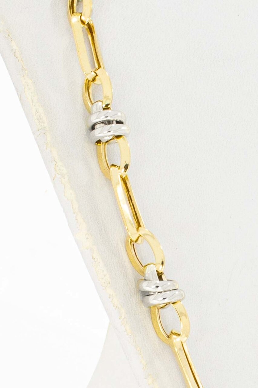 14 Karaat bicolor gouden Koningsketting - 56,2 cm