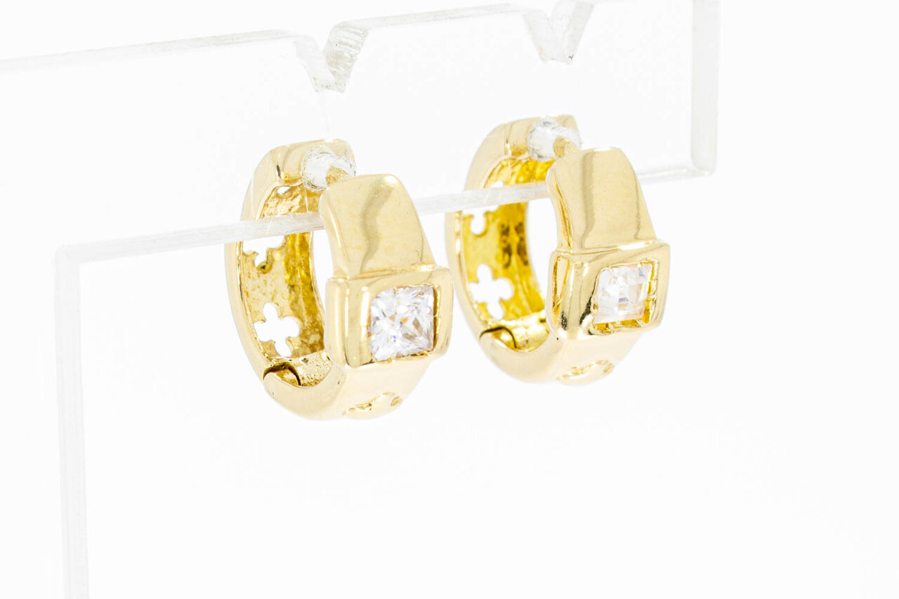 14 Karaat gouden Zirkonia Creolen - 1,4 cm
