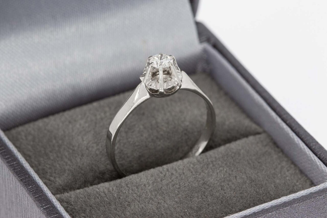 14 Karaat witgouden diamant ring - 17,2 mm