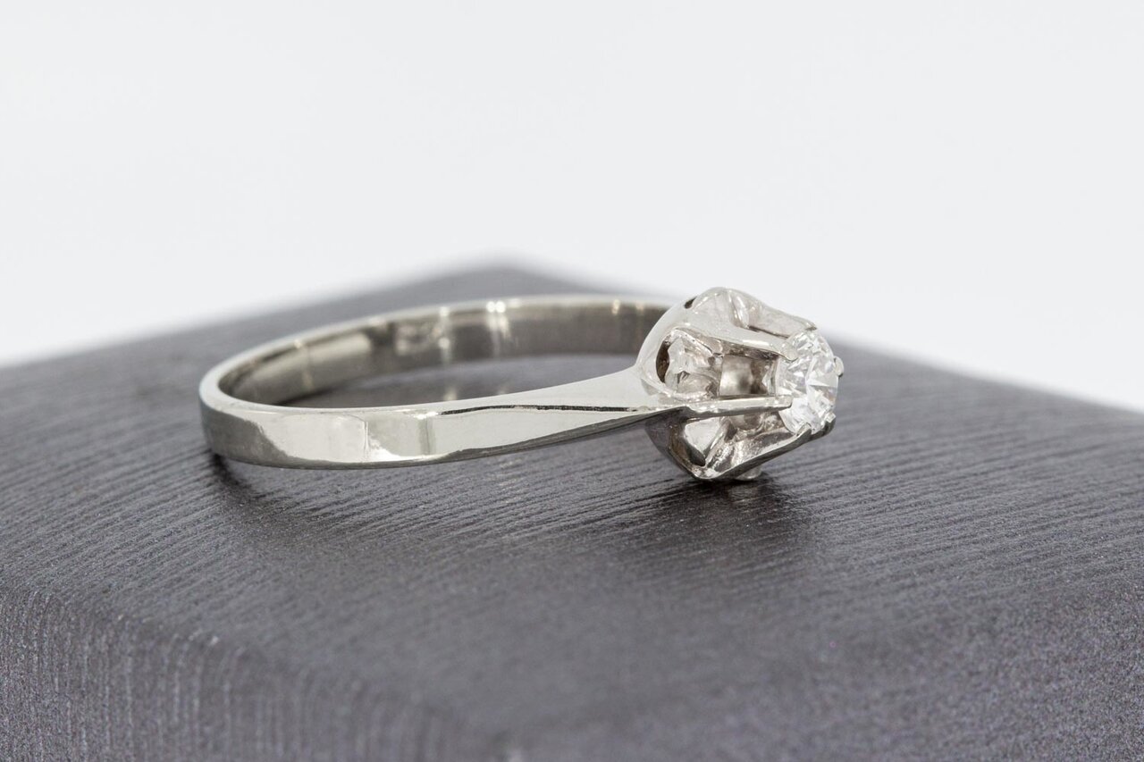 14 Karaat witgouden diamant ring - 17,2 mm