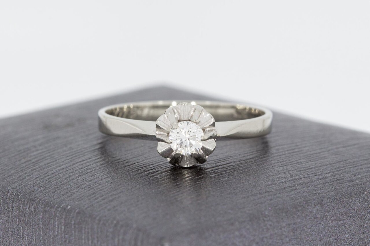 14 Karaat witgouden diamant ring - 17,2 mm