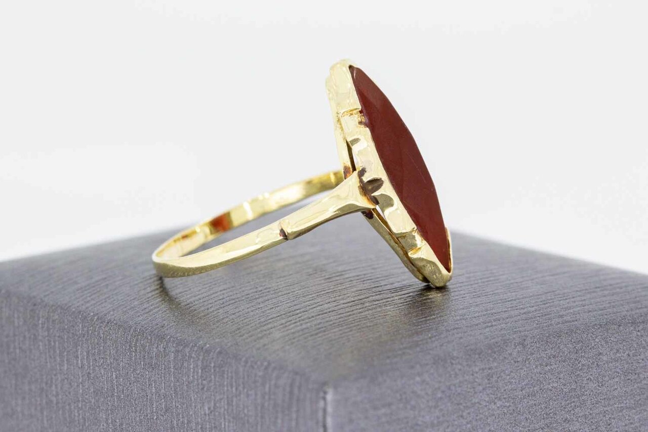 Vintage 14 Karaat Carneool ring - 19,9 mm