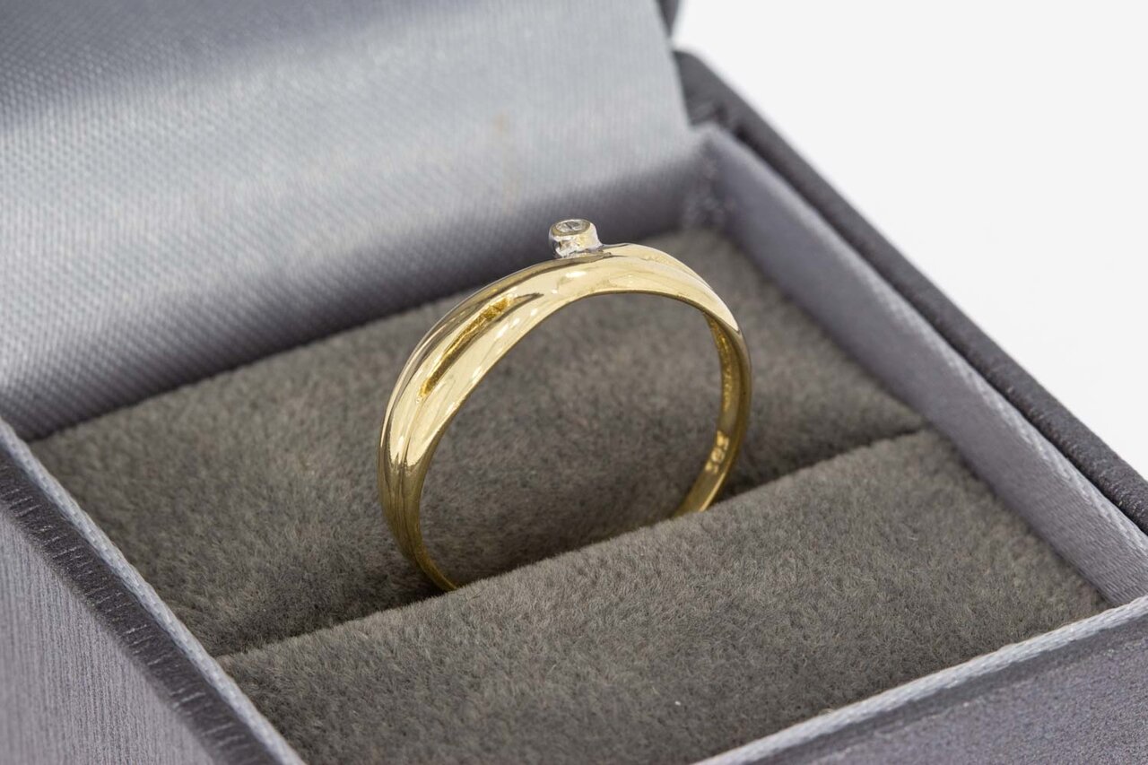 14 Karaat dames diamant ring - 17,2 mm