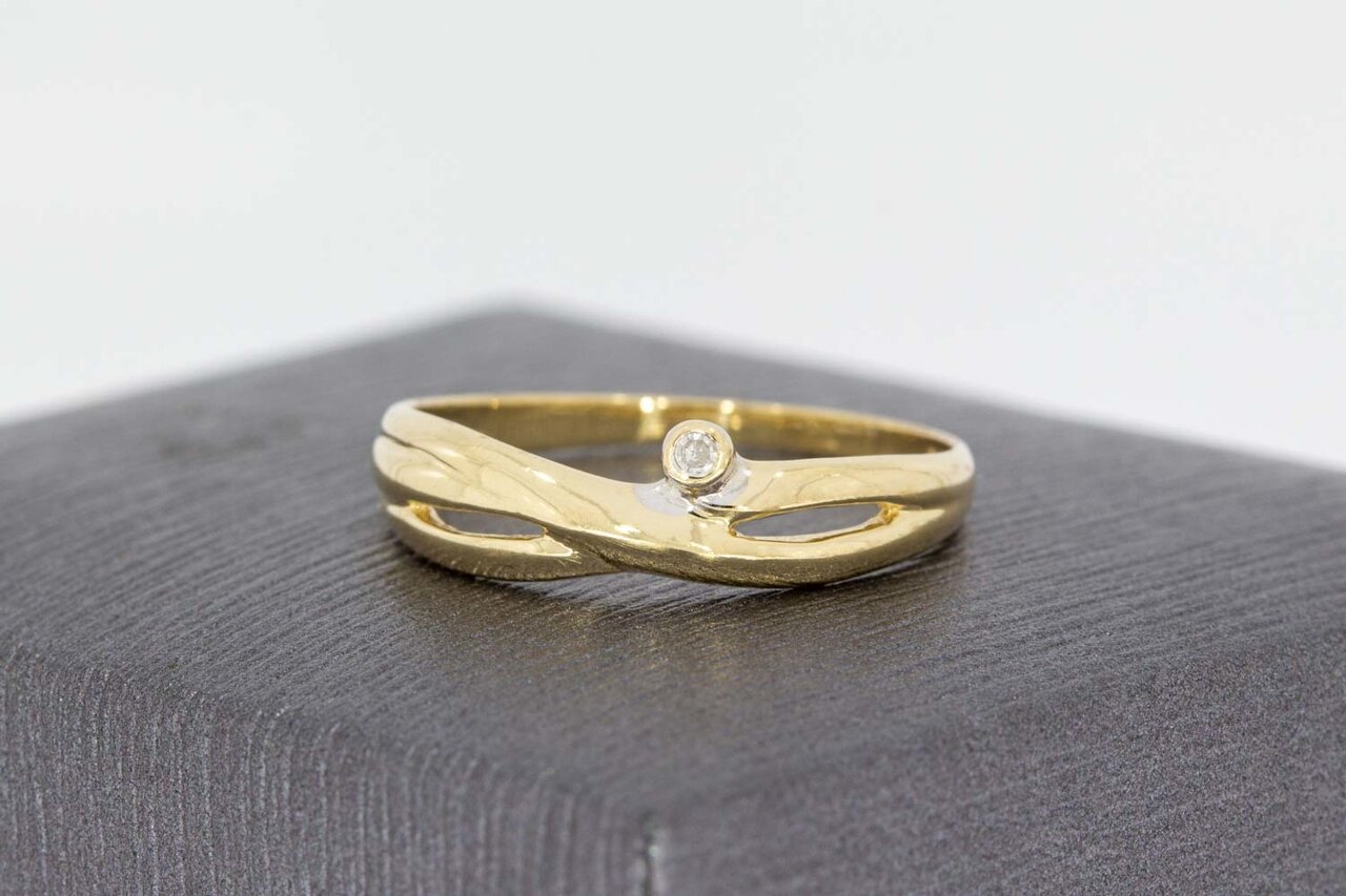 14 Karaat dames diamant ring - 17,2 mm