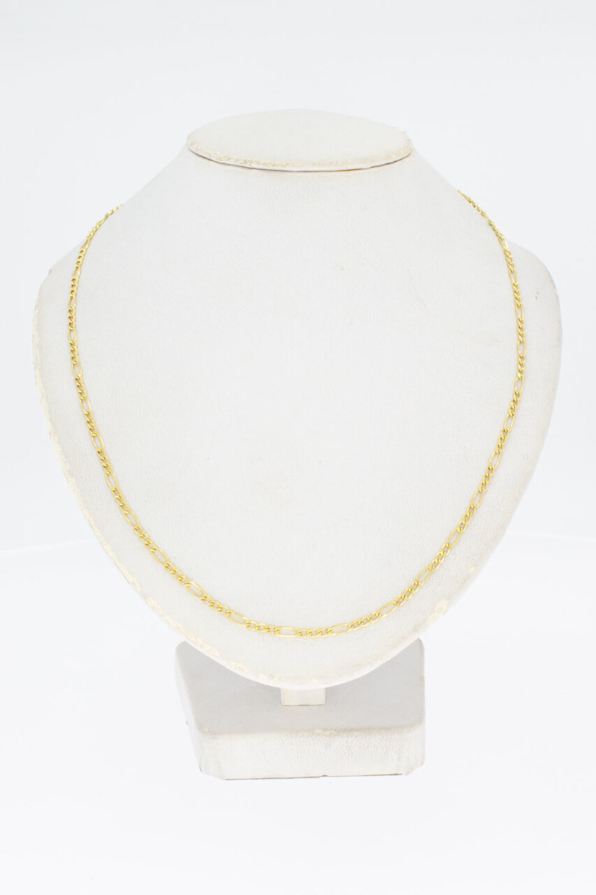 14 Karaat geel gouden Figaro ketting - 49,6 cm
