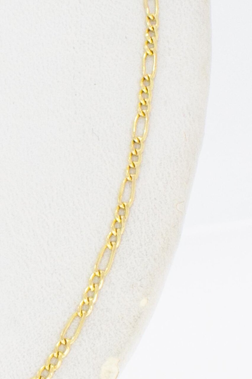 14 Karaat geel gouden Figaro ketting - 49,6 cm