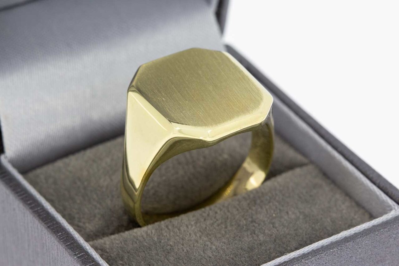 Gouden mannen Zegelring 14 karaat - 21,1 mm